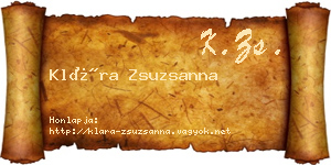 Klára Zsuzsanna névjegykártya