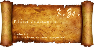 Klára Zsuzsanna névjegykártya